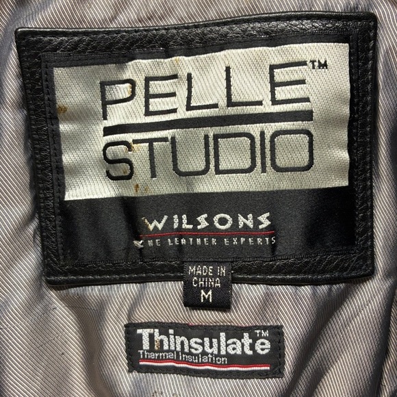Pelle Studio Wilsons Leather Jacket Women's M Black Thinsulate Zip Front Leather - Picture 6 of 12